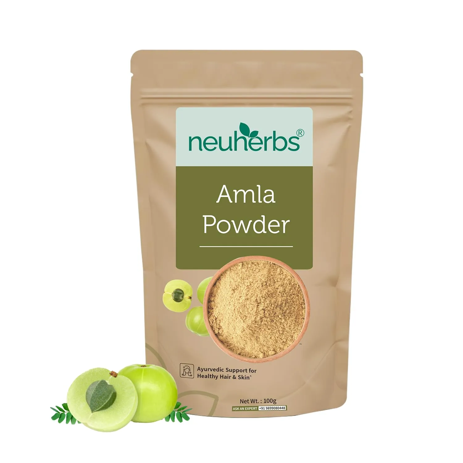 Neuherbs Amla Powder 100g | Indian Gooseberry Powder for Hair Growth, Glowing Skin & Daily Wellness